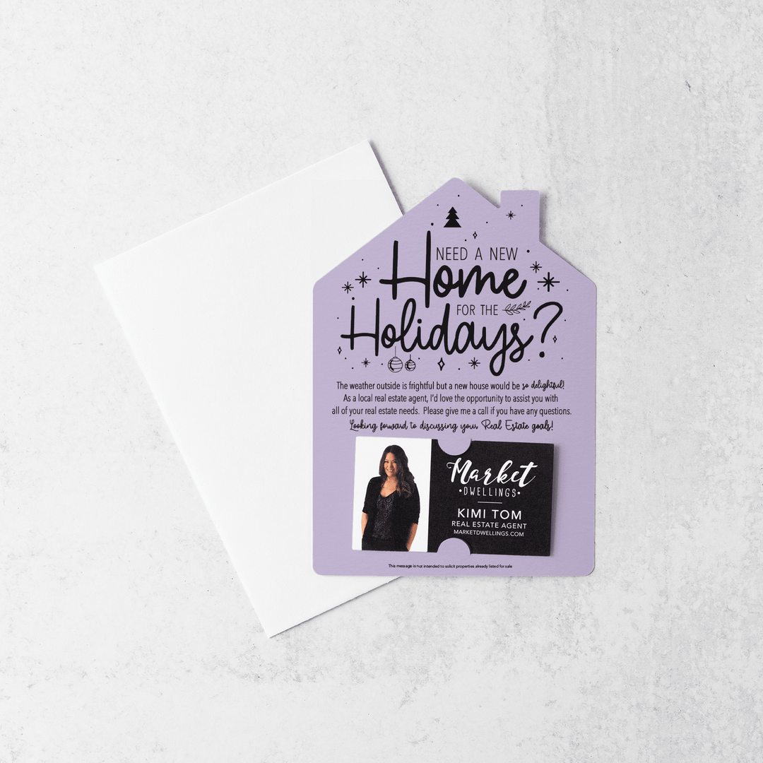 Set of Need a New Home for the Holidays Mailers | Envelopes Included | M43-M001 Mailer Market Dwellings LIGHT PURPLE  