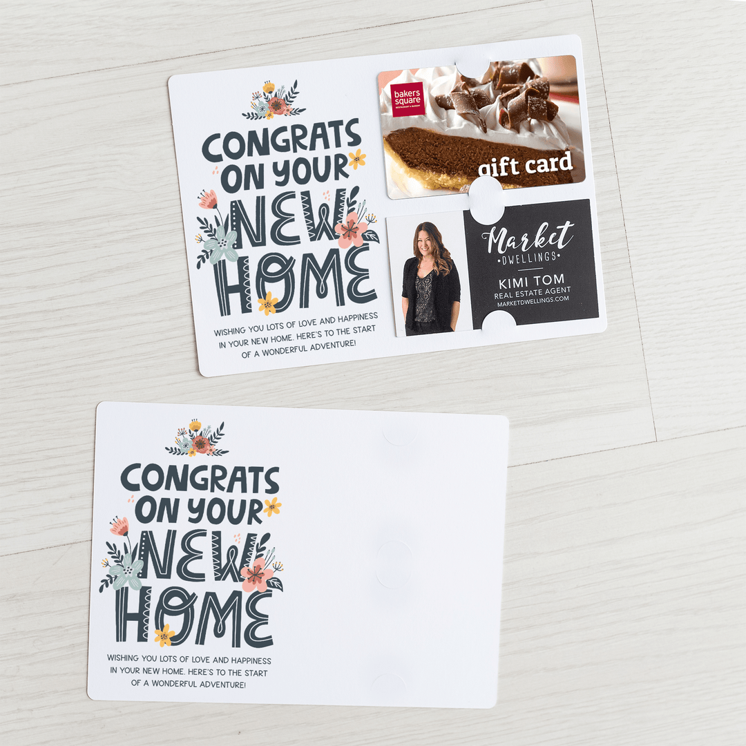 Set of "Congrats on Your New Home" Gift Card & Business Card Holder Mailers | Envelopes Included | M46-M008 Mailer Market Dwellings   
