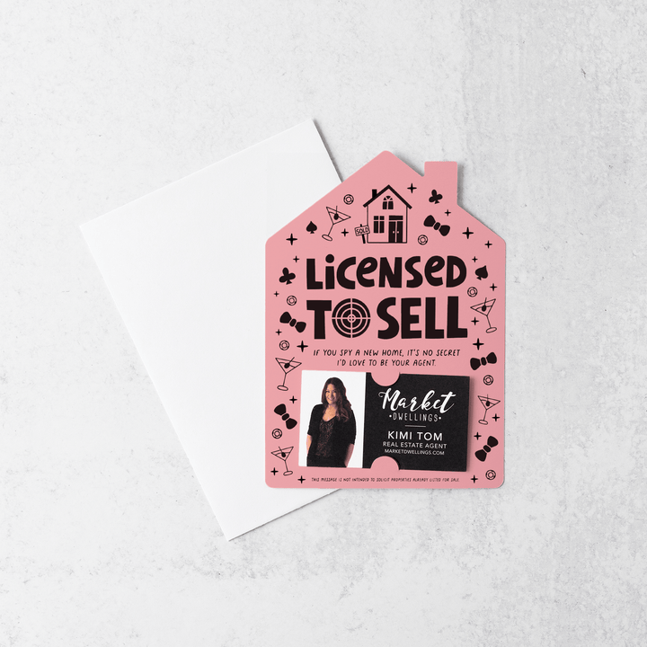 Set of Licensed To Sell Real Estate Mailers | Envelopes Included | M47-M001 Mailer Market Dwellings LIGHT PINK  