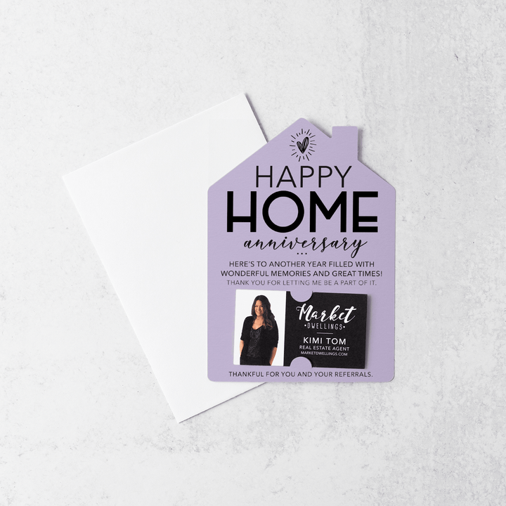 Set of Happy Home Anniversary Mailers | Envelopes Included | M5-M001 Mailer Market Dwellings LIGHT PURPLE  