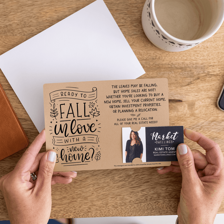 Set of "Ready to Fall in Love with a New Home?" Fall Real Estate Mailer | Envelopes Included | M59-M003 Mailer Market Dwellings   