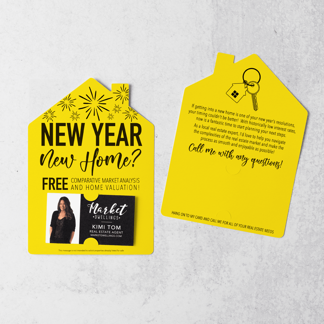Set of New Year, New Home New Years Mailers | Envelopes Included | M6-M001 Mailer Market Dwellings LEMON  