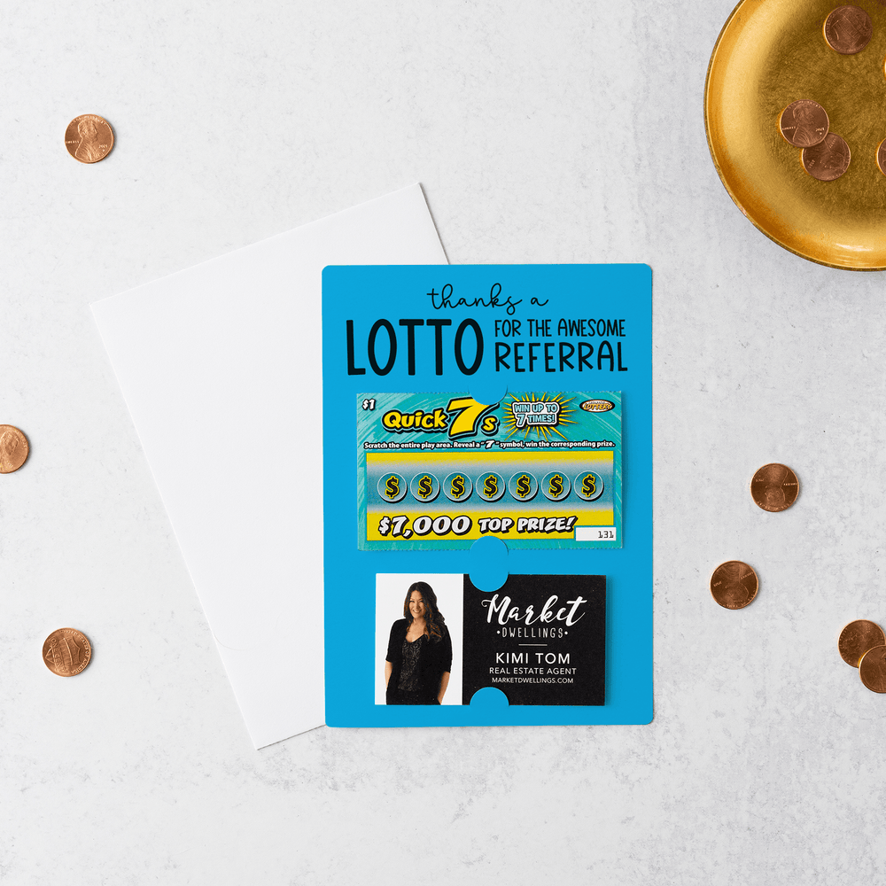 Set of Thanks a Lotto for the Awesome Referral Lotto Mailers | Envelopes Included | M6-M002 Mailer Market Dwellings ARCTIC  