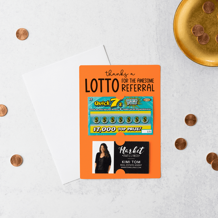 Set of Thanks a Lotto for the Awesome Referral Lotto Mailers | Envelopes Included | M6-M002 Mailer Market Dwellings CARROT  