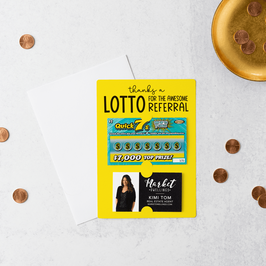 Set of Thanks a Lotto for the Awesome Referral Lotto Mailers | Envelopes Included | M6-M002 Mailer Market Dwellings LEMON  