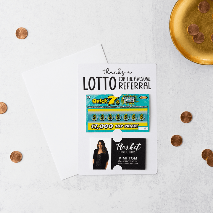 Set of Thanks a Lotto for the Awesome Referral Lotto Mailers | Envelopes Included | M6-M002 Mailer Market Dwellings WHITE  