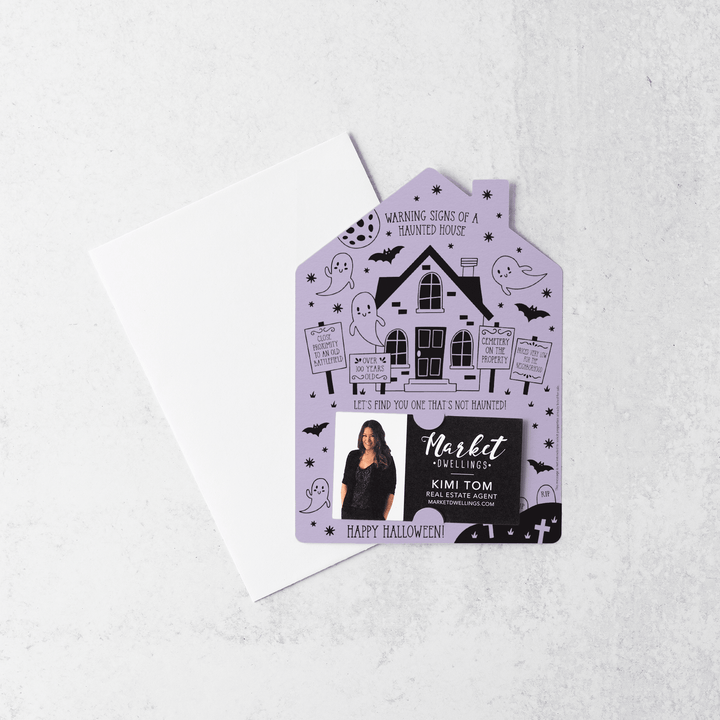 Warning Signs of a Haunted House Mailers | Envelopes Included | M63-M001 Mailer Market Dwellings LIGHT PURPLE  
