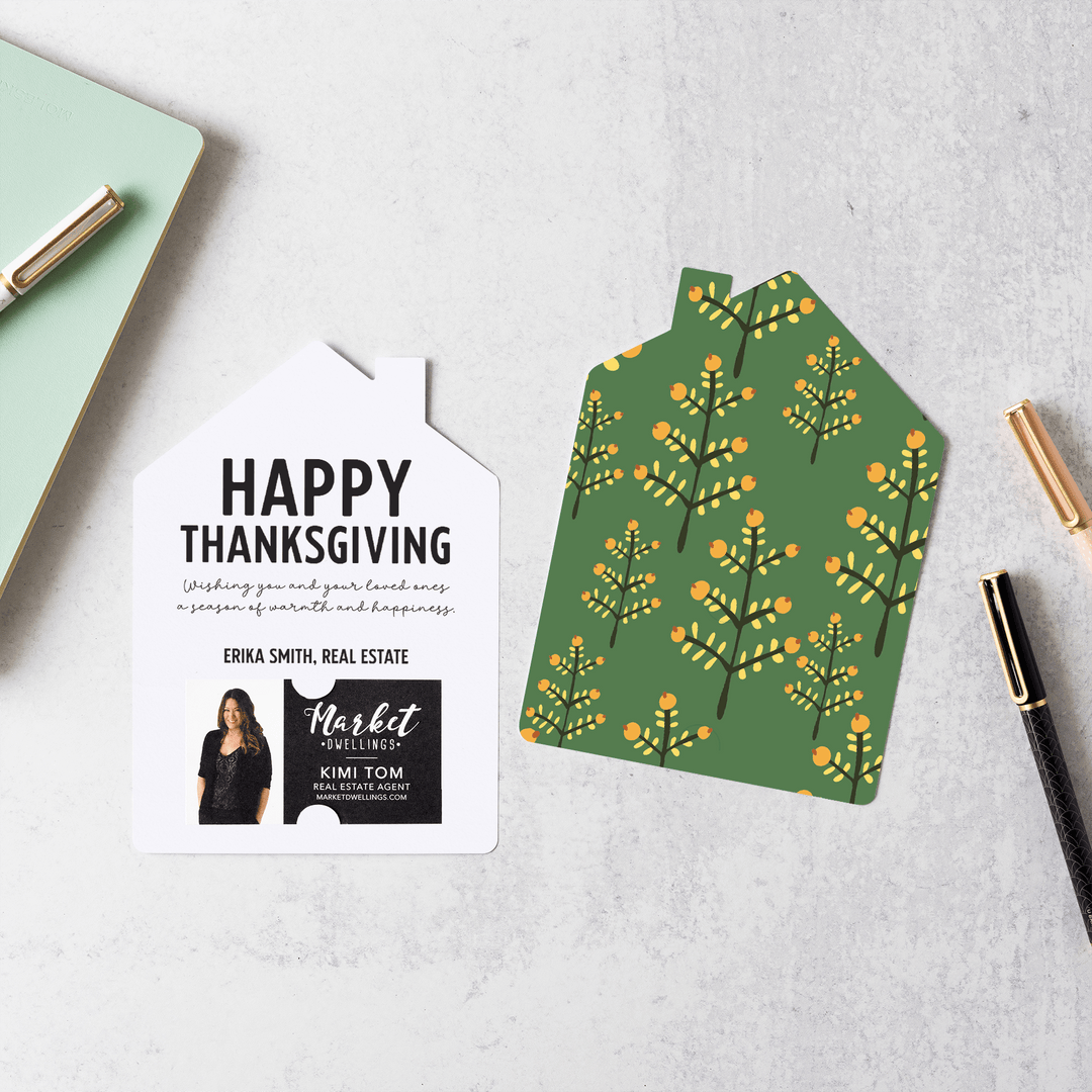 Customizable | Set of Happy Thanksgiving Mailers | Envelopes Included | M65-M001-CD Mailer Market Dwellings OLIVE  