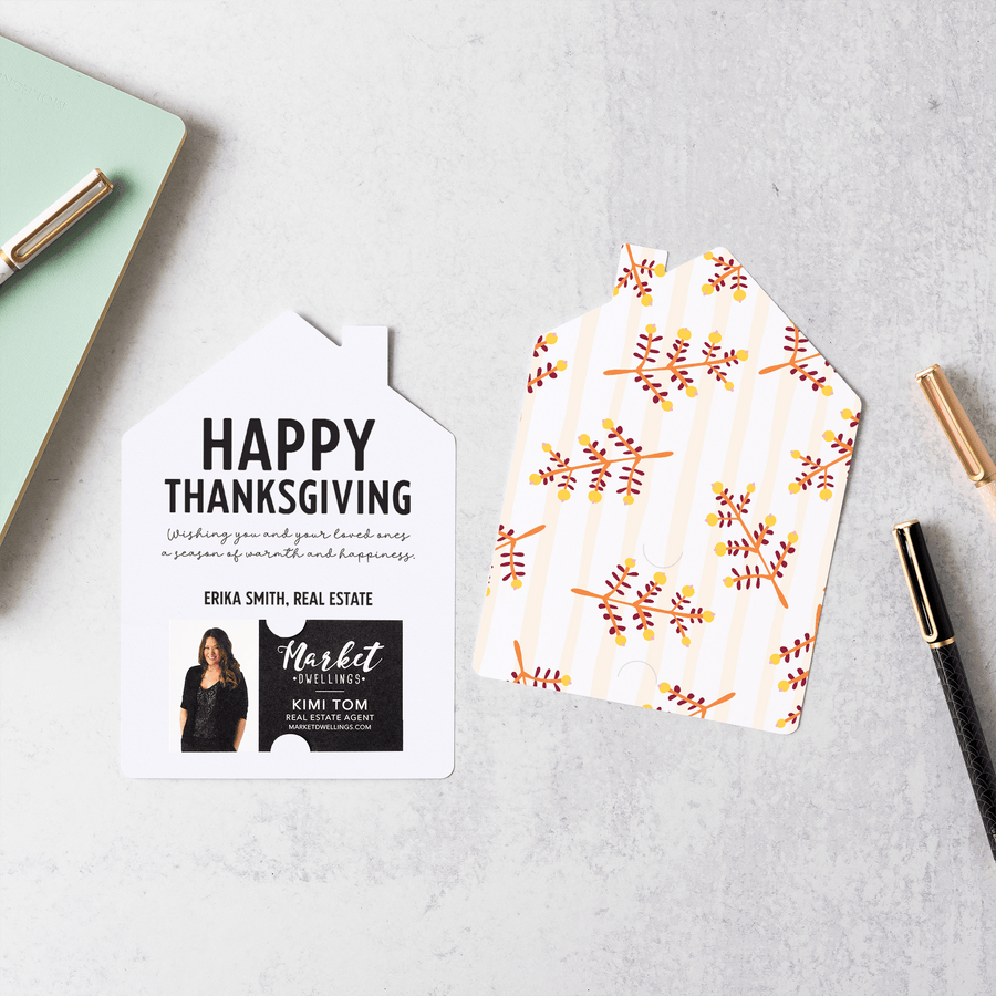 Customizable | Set of Happy Thanksgiving Mailers | Envelopes Included | M65-M001-CD Mailer Market Dwellings PEACH  