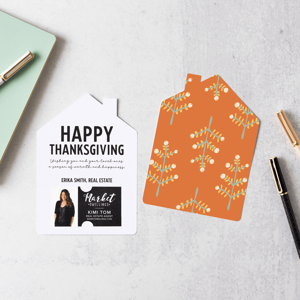 Customizable | Set of Happy Thanksgiving Mailers | Envelopes Included | M65-M001-CD Mailer Market Dwellings TANGERINE  