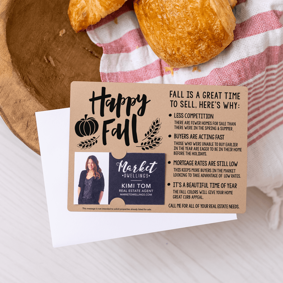 Set of "Happy Fall" Real Estate Mailer | Envelopes Included | M7-M004 Mailer Market Dwellings   