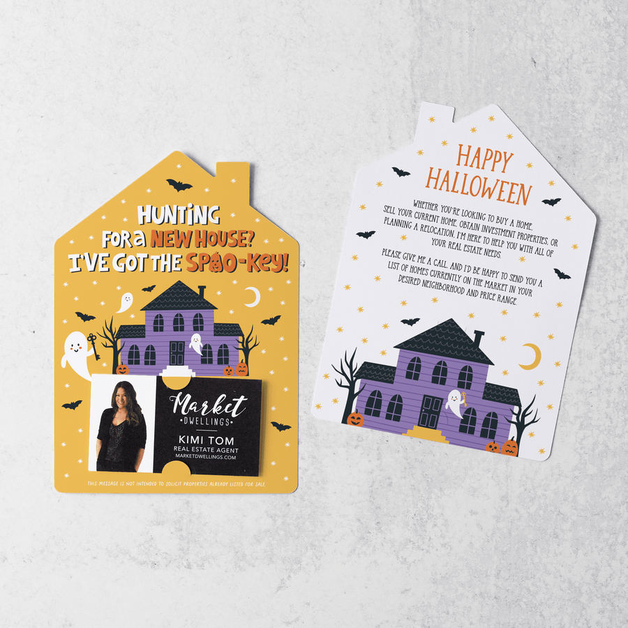 Set of Hunting For A New House? I've Got The Spoo-Key! | Halloween Mailers | Envelopes Included | M75-M001 - Market Dwellings