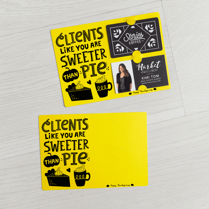 Set of Clients Like You Are Sweeter Than Pie. | Thanksgiving Mailers | Envelopes Included | M80-M008 Mailer Market Dwellings LEMON  