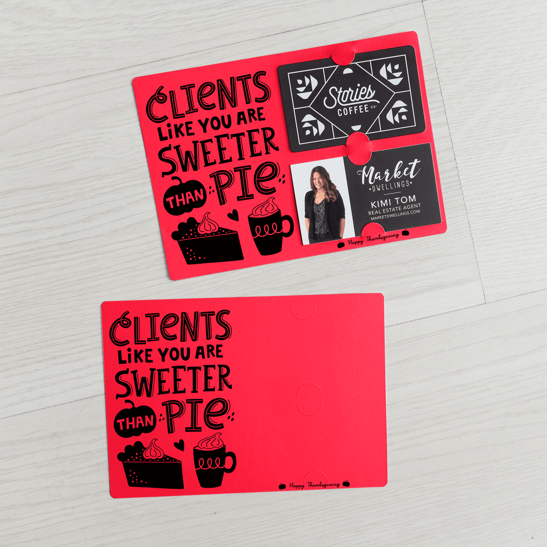 Set of Clients Like You Are Sweeter Than Pie. | Thanksgiving Mailers | Envelopes Included | M80-M008 Mailer Market Dwellings SCARLET  