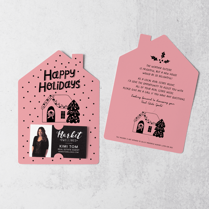 Set of Happy Holidays | Christmas Winter Mailers | Envelopes Included | M83-M001 Mailer Market Dwellings LIGHT PINK  