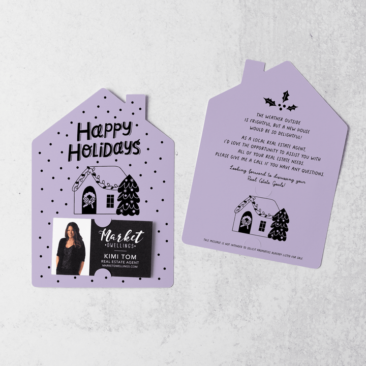 Set of Happy Holidays | Christmas Winter Mailers | Envelopes Included | M83-M001 Mailer Market Dwellings LIGHT PURPLE  