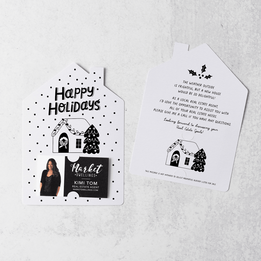 Set of Happy Holidays | Christmas Winter Mailers | Envelopes Included | M83-M001 Mailer Market Dwellings WHITE  