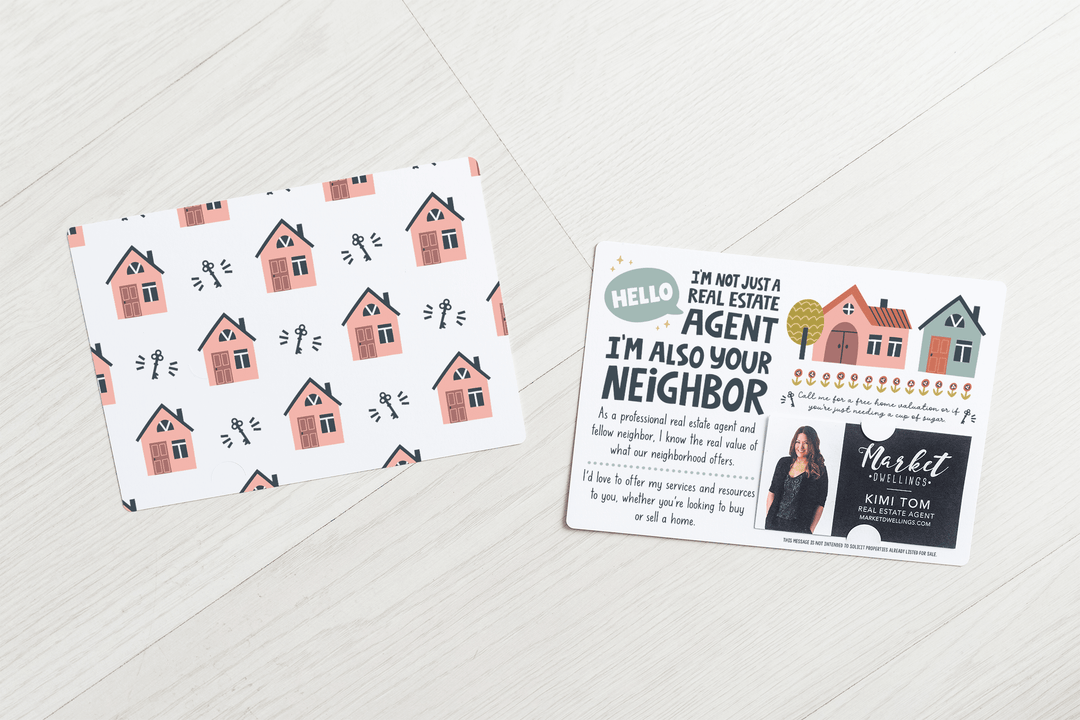 Set of "I'm Not Just a Real Estate Agent, I'm Also Your Neighbor" Colorful Real Estate Mailers | Envelopes Included | M87-M003 Mailer Market Dwellings   