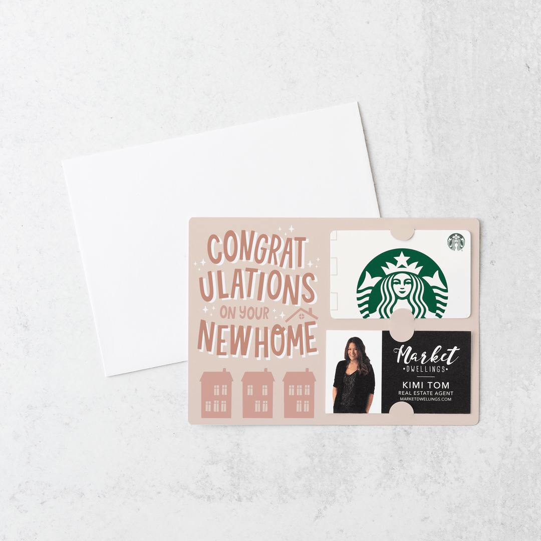 Set of Congratulations On Your New Home | Mailers | Envelopes Included | M87-M008-AB Mailer Market Dwellings BEIGE  