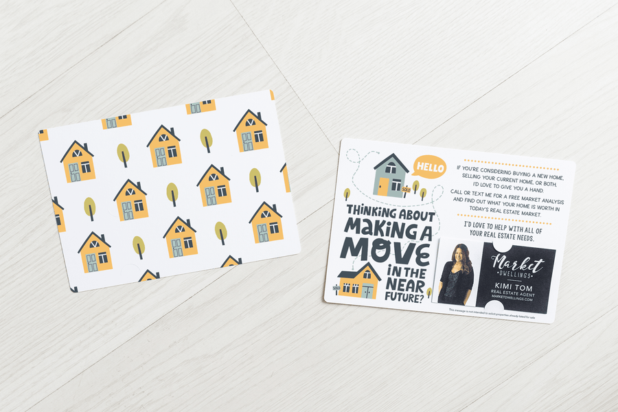 Set of "Thinking of Making a Move" Real Estate Mailers | Envelopes Included | M88-M003 Mailer Market Dwellings   