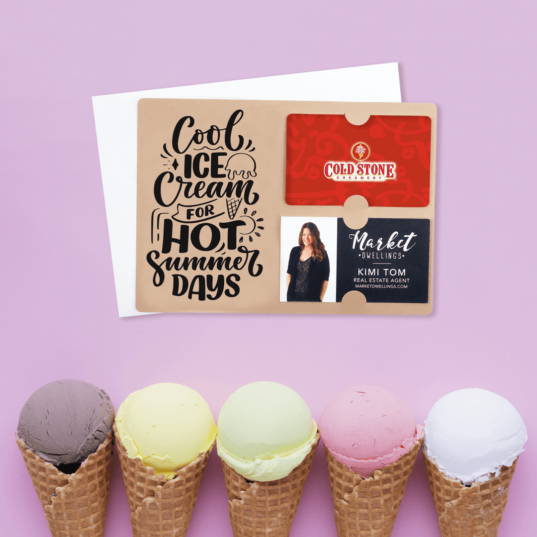 Set of "Cool Ice Cream For Hot Summer Days" Gift Card & Business Card Holder Mailer | Envelopes Included | M9-M008 Mailer Market Dwellings   