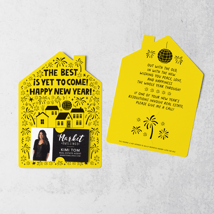 Set of The Best Is Yet To Come! Happy New Year! | New Year Mailers | Envelopes Included | M91-M001 Mailer Market Dwellings LEMON  