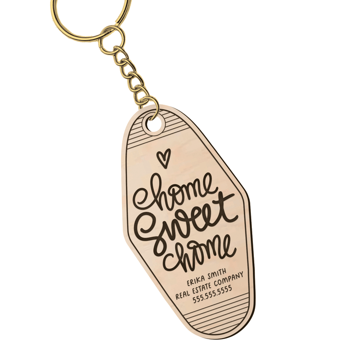 Set of Customizable Home Sweet Home Keychains | KC-02-AB Keychain Market Dwellings MAPLE GOLD 
