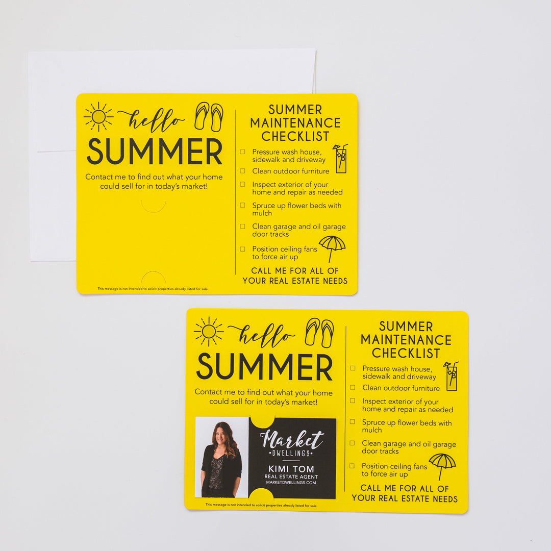 Set of "Hello Summer" Mailer | Envelopes Included | M4-M004 Mailer Market Dwellings LEMON  