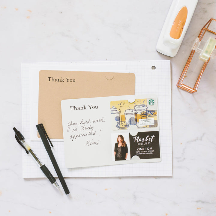 Set of "Thank you" Gift Card & Business Card Holder Mailer | Envelopes Included | M6-M008 - Market Dwellings