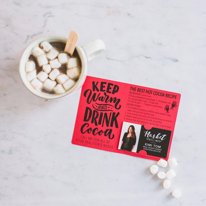 Set of "Keep Warm and Drink Cocoa" Hot Chocolate Recipe Mailer | Envelopes Included | M36-M003 Mailer Market Dwellings   