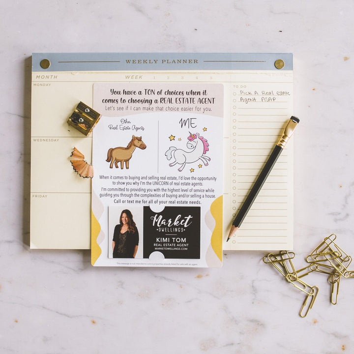 Set of "Other Real Estate Agents and ME" Unicorn Mailer | Envelopes Included  | M2-M007 Mailer Market Dwellings   
