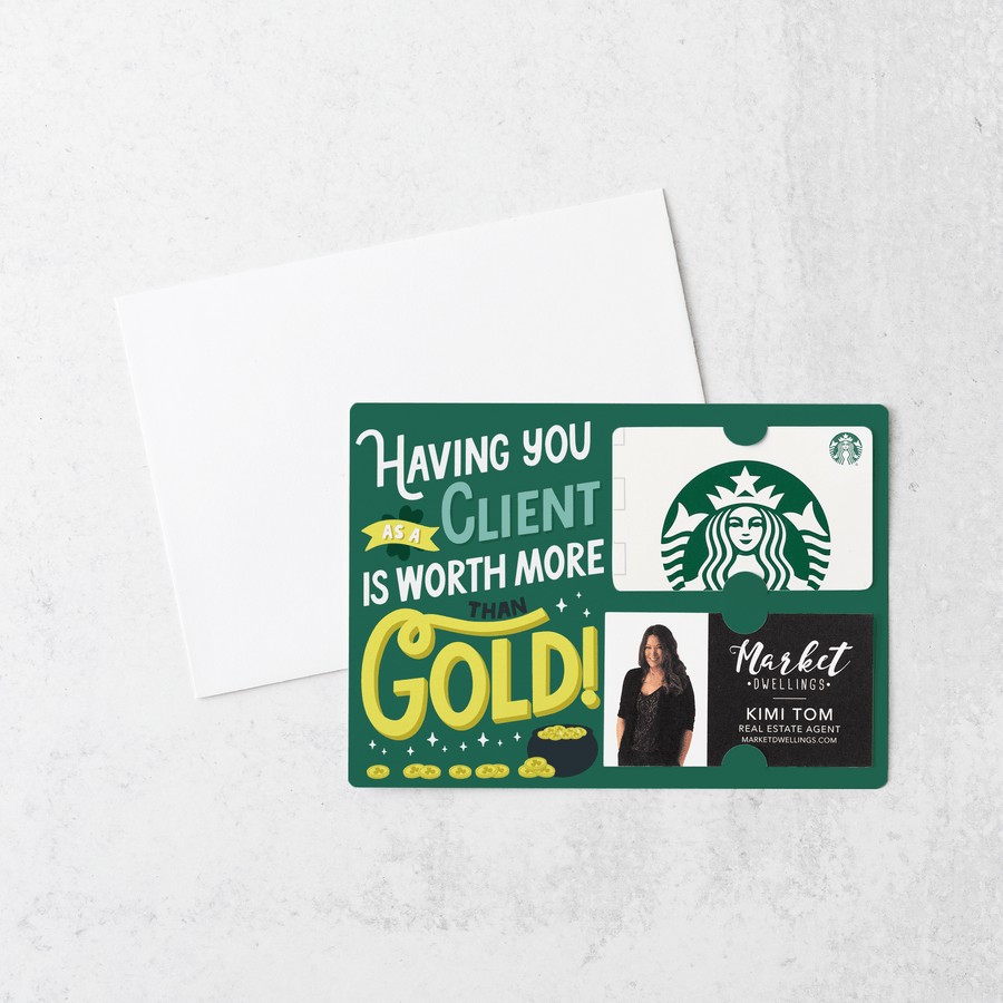 Set of Having You As A Client Is Worth More Than Gold! | St. Patrick's Day Mailers | Envelopes Included | M88-M008-AB - Market Dwellings