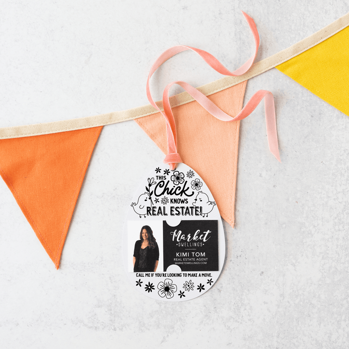This Chick Knows Real Estate! | Spring Gift Tags | 7-GT007 Gift Tag Market Dwellings WHITE  