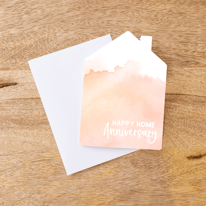 Set of "Happy Home Anniversary" Watercolor Greeting Cards | Envelopes Included | 24-GC002-AB Greeting Card Market Dwellings PEACH  