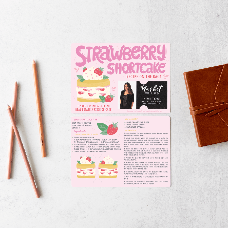 SET of Strawberry Shortcake Recipe Real Estate Mailers | Envelopes Included | M96-M003 - Market Dwellings