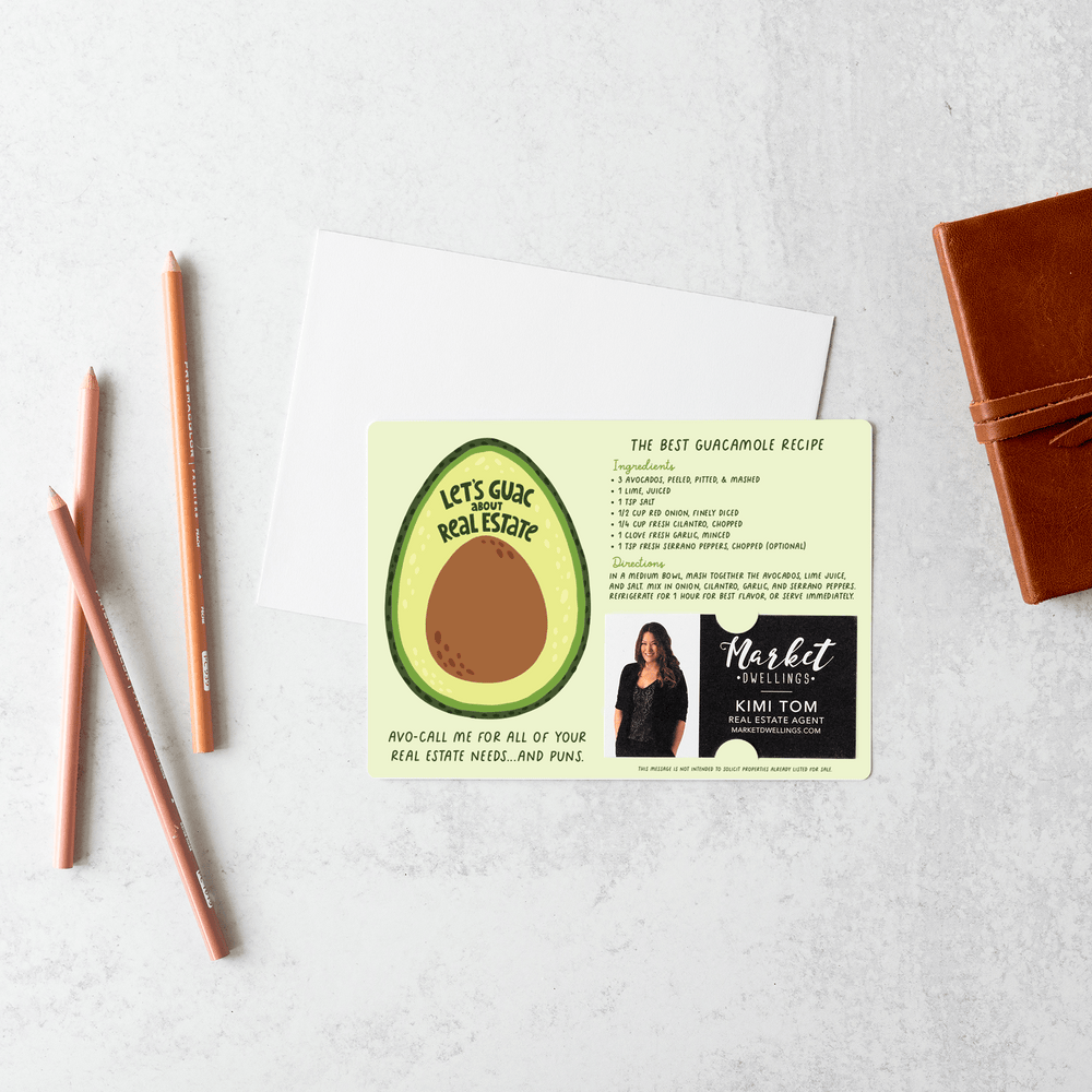 Set of The Best Guacamole Real Estate Recipe Cards | Envelopes Included | M99-M003 Mailer Market Dwellings   