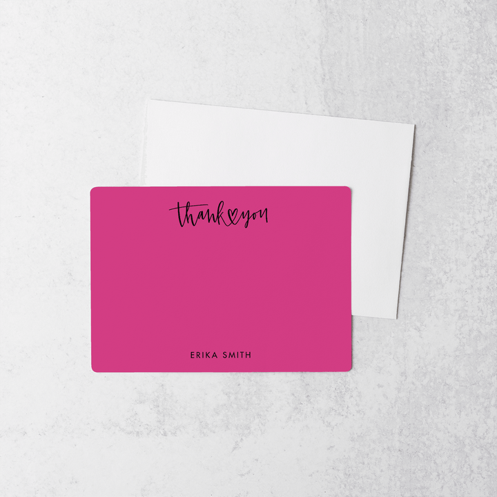 Customizable | Set of Thank You Stationery Notecards | Envelopes Included | M6-M006 Mailer Market Dwellings RAZZLE BERRY  