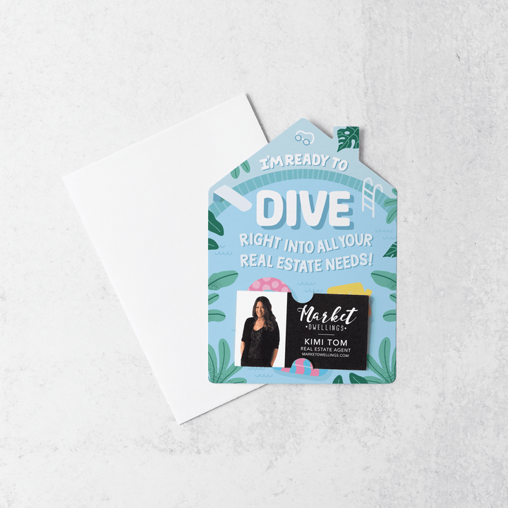 Set of I'm Ready To Dive Right Into All Your Real Estate Needs! | Summer Mailers | Envelopes Included | M145-M001 - Market Dwellings