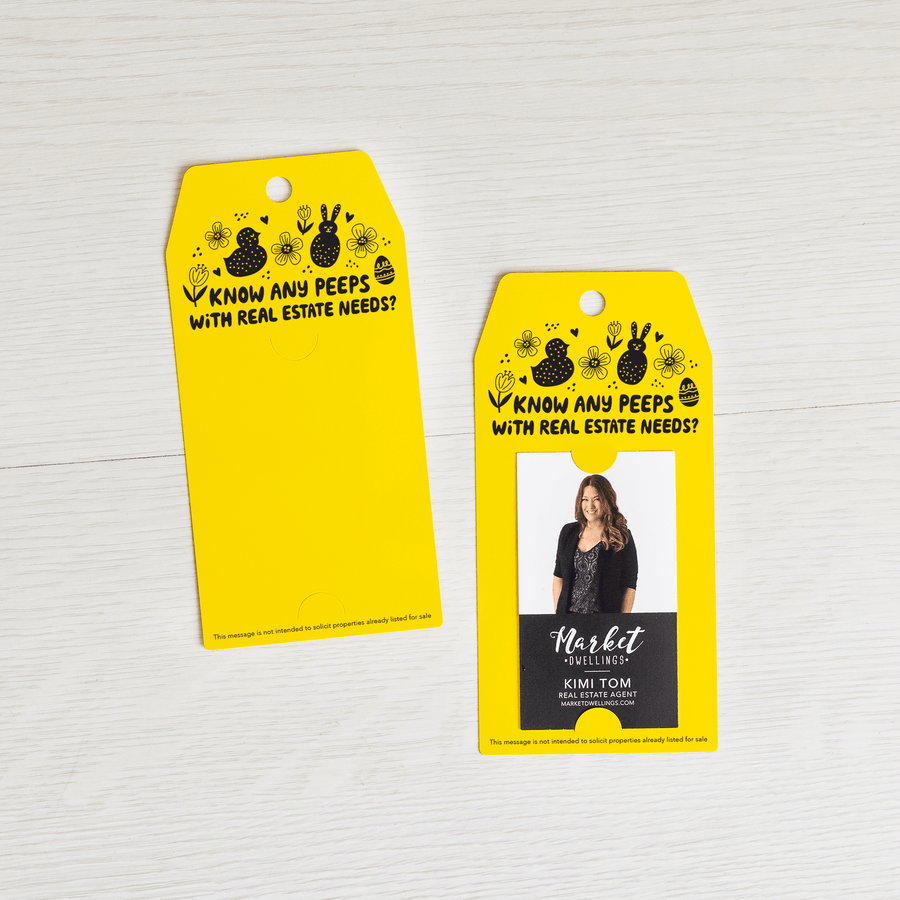 Vertical | "Know Any Peeps with Real Estate Needs" Gift Tag | Spring | Pop By Gift Tag | S5-GT005 - Market Dwellings