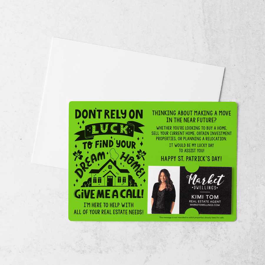 Set of "Don't Rely on Luck to Find Your Dream Home" St. Patrick's Day Real Estate Mailer | Envelopes Included | SP8-M003 - Market Dwellings