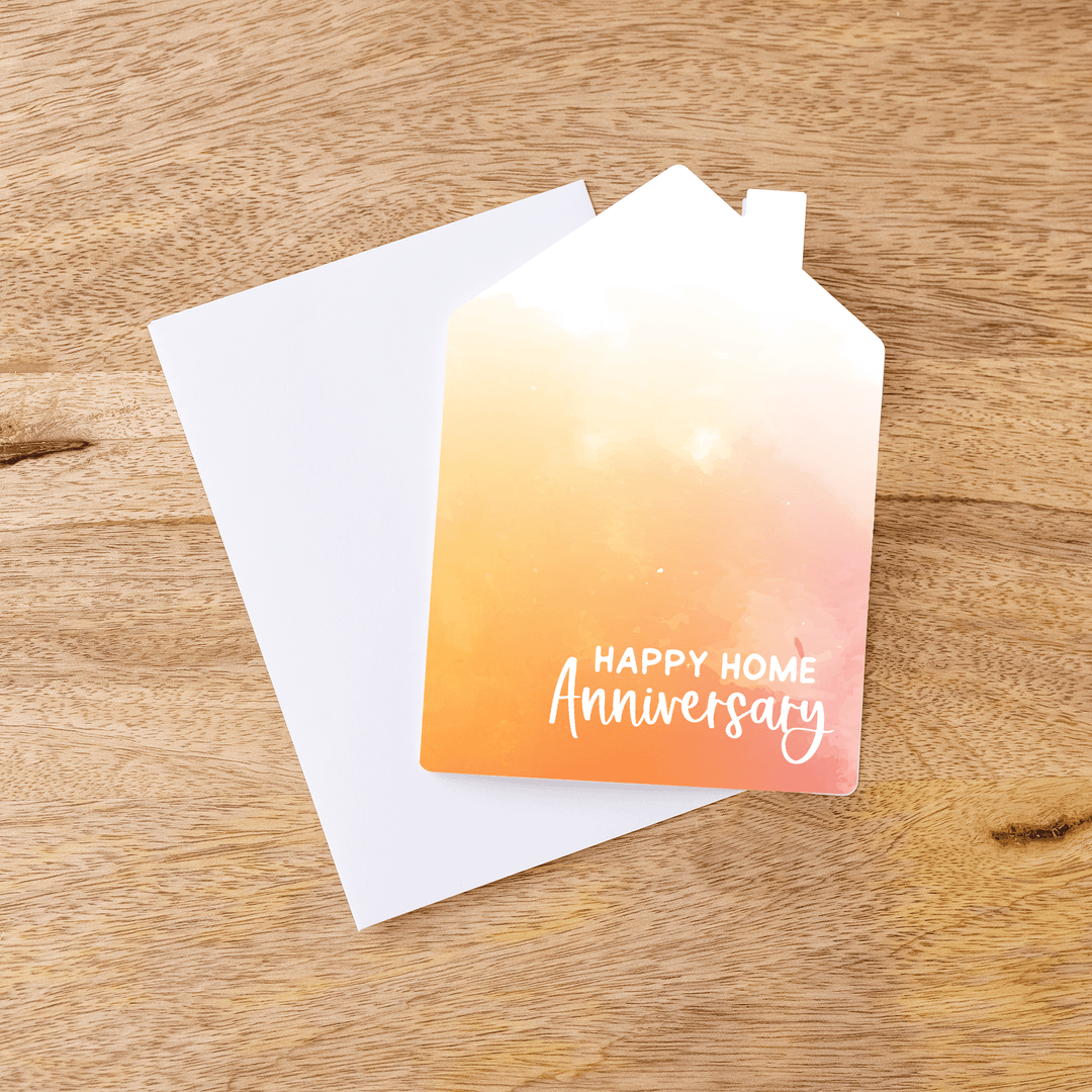 Set of "Happy Home Anniversary" Watercolor Greeting Cards | Envelopes Included | 24-GC002-AB - Market Dwellings