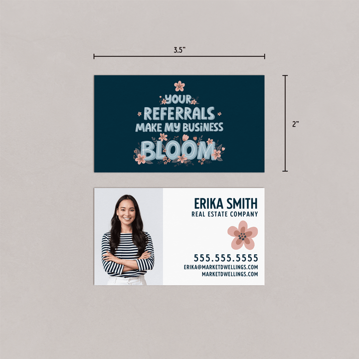Your Referrals Make My Business Bloom | Business Cards | BC-03 - Market Dwellings