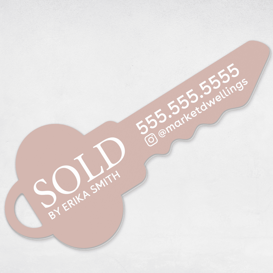 Customizable | Sold Real Estate Key Sign | Photo Prop | DSY-13-AB - Market Dwellings