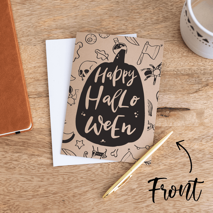 Set of "Happy Halloween" Greeting Cards | Envelopes Included | H1-GC001 - Market Dwellings