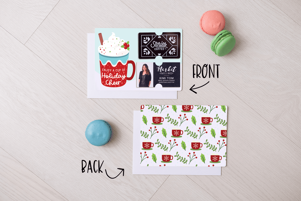 Set of "Enjoy a Cup of Holiday Cheer" Gift Card & Business Card Holder Mailers | Envelopes Included | M28-M008 - Market Dwellings
