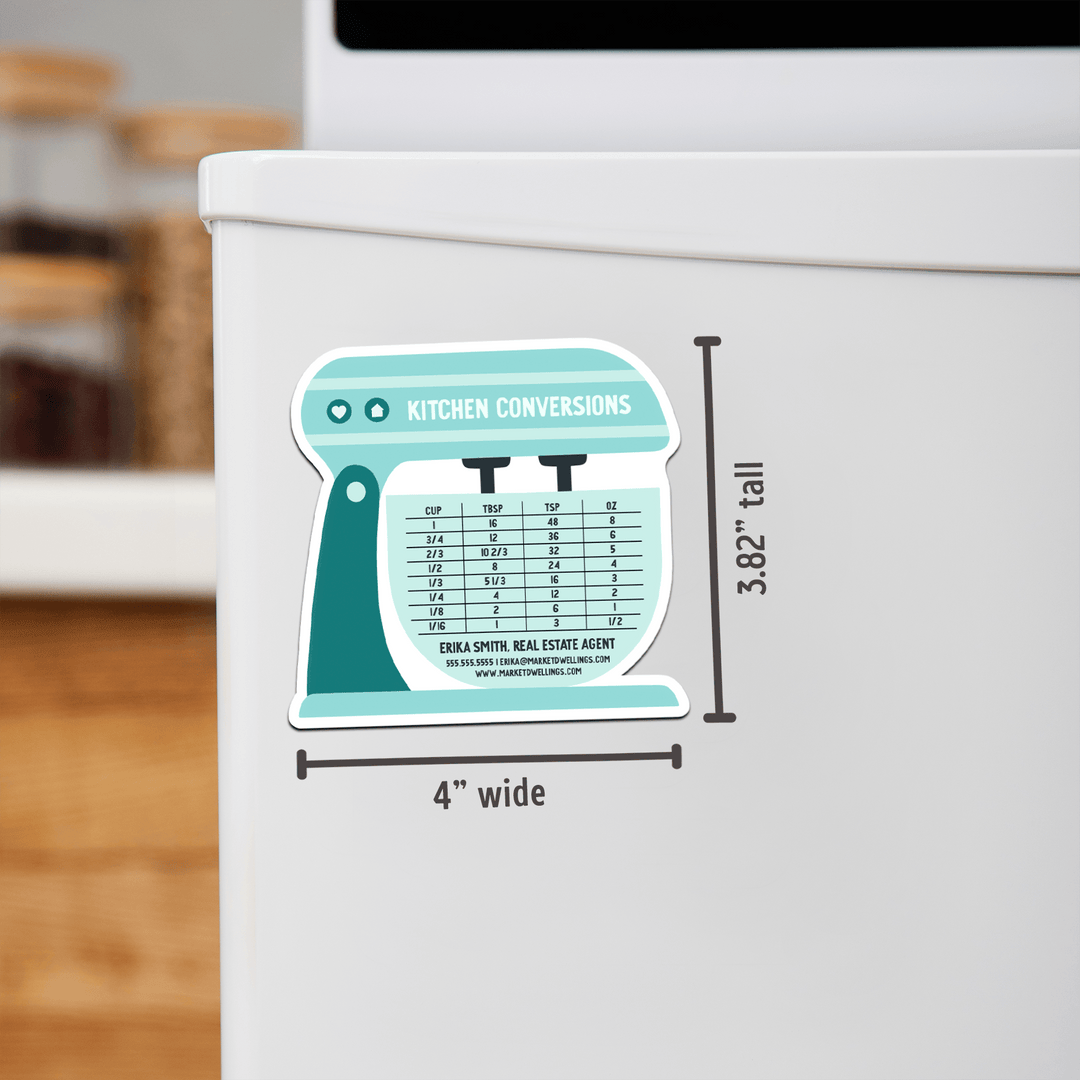 Customizable | Kitchen Conversions Mixer Refrigerator Magnets | DSM-08-AB - Market Dwellings