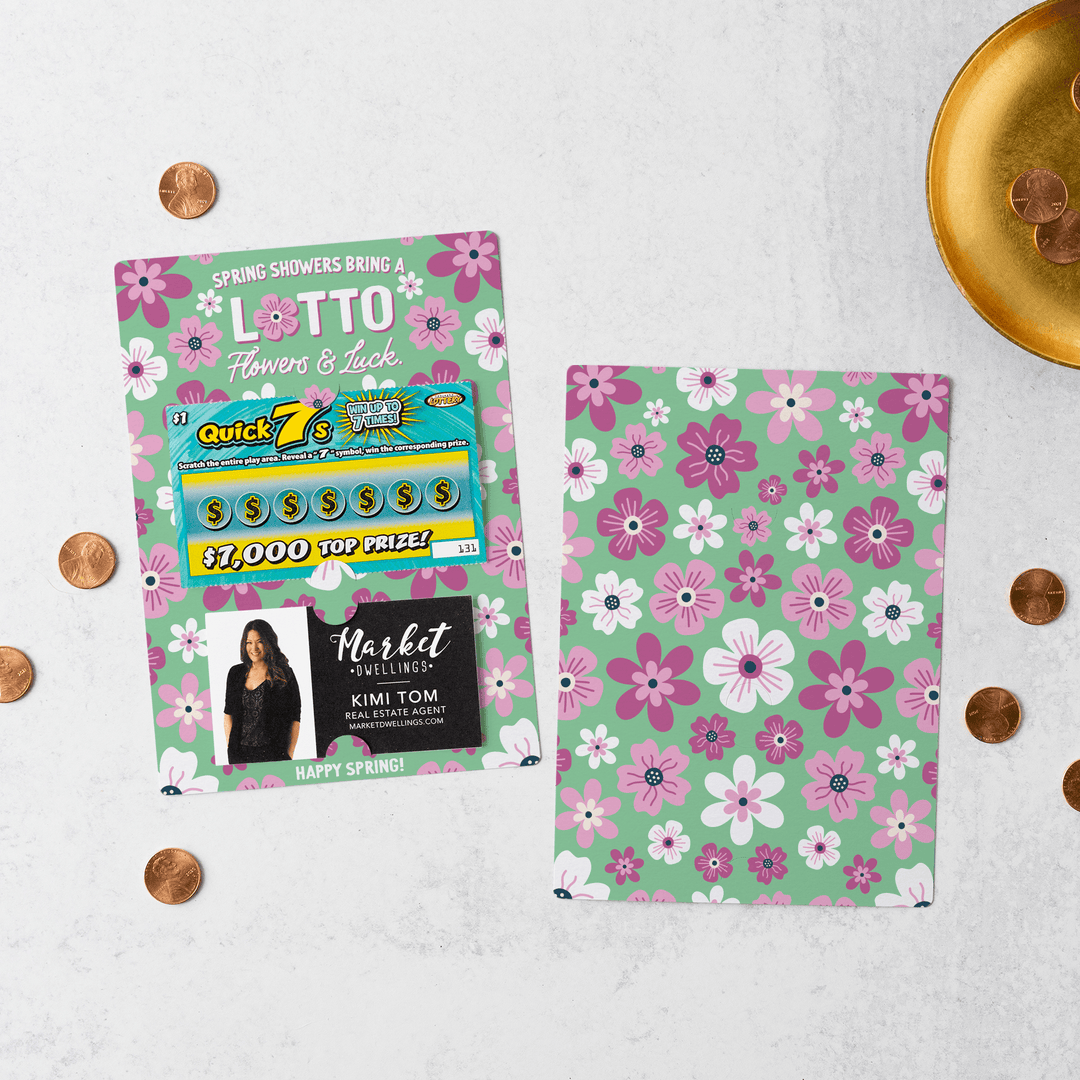 Set of Spring Showers Bring A Lotto Flowers & Luck. | Spring Mailers | Envelopes Included | M40-M002-AB Mailer Market Dwellings LIGHT OLIVE  