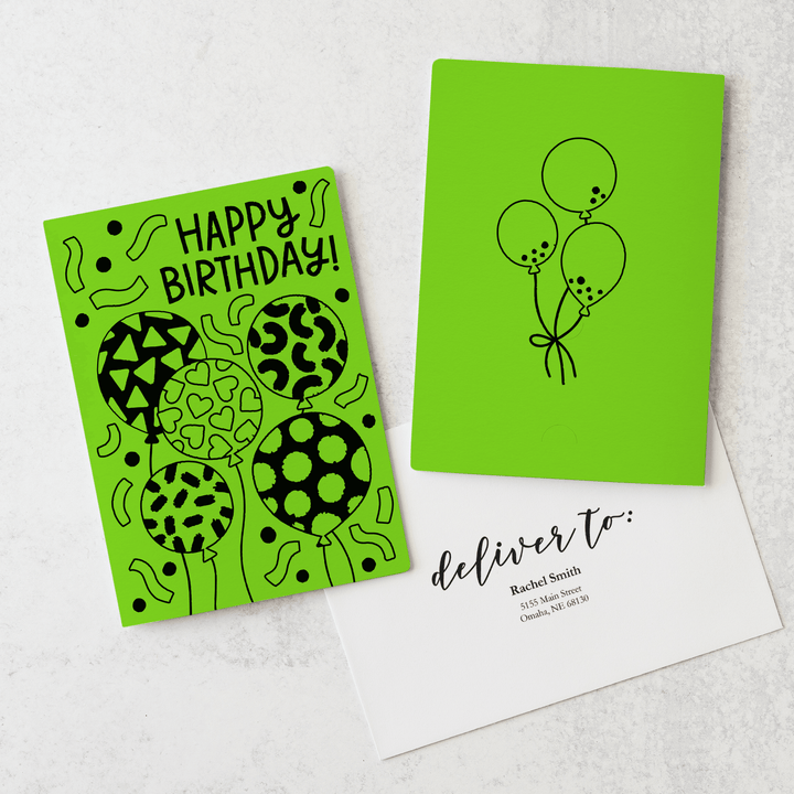 Set of Happy Birthday! | Greeting Cards | Envelopes Included | 53-GC001 Greeting Card Market Dwellings GREEN APPLE  