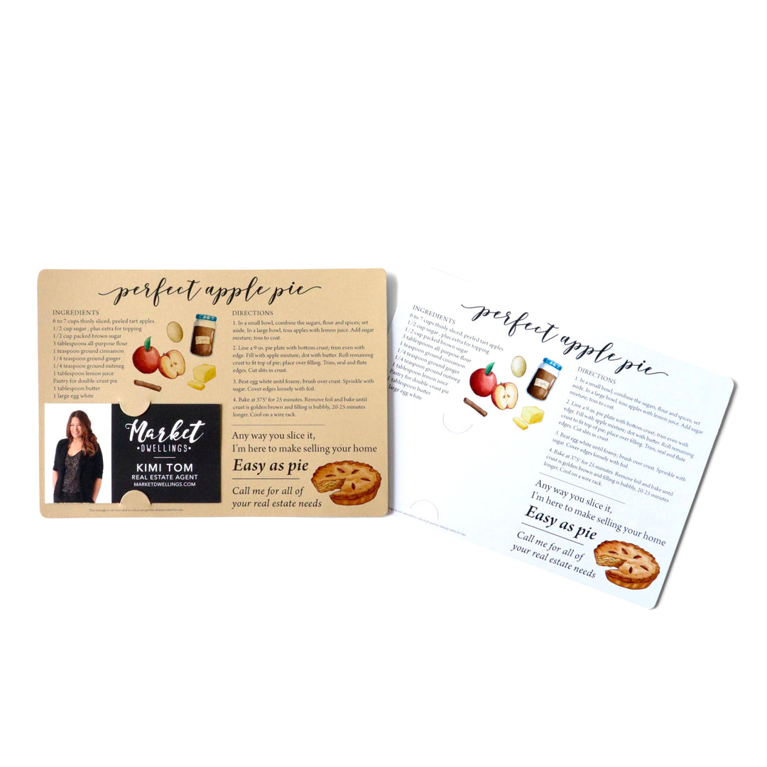 Set of Perfect Apple Pie Recipe Cards | Envelopes Included M10-M004 Mailer Market Dwellings   