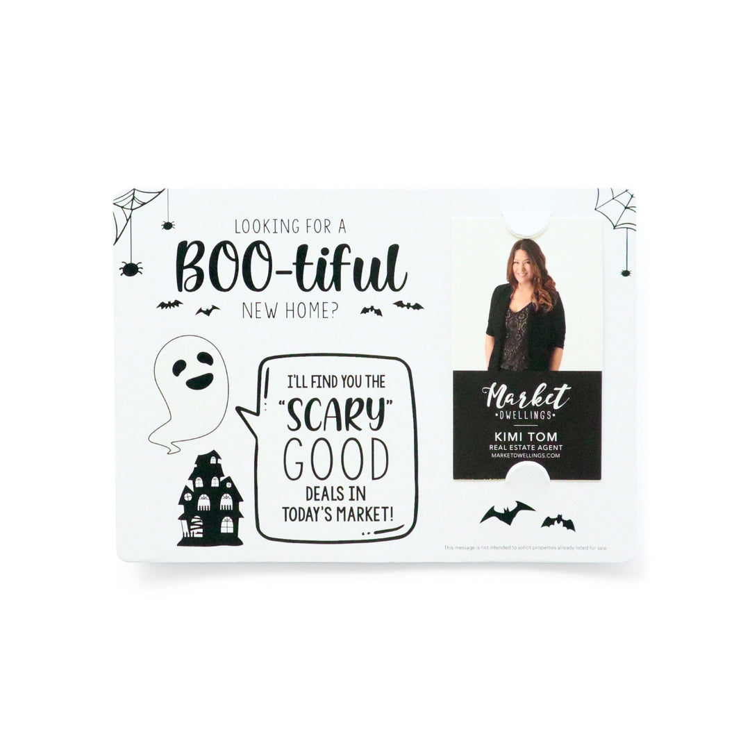 Vertical Set of Halloween "Looking for a BOO-tiful New Home?" Mailer | Envelopes Included | M42-M005 Mailer Market Dwellings WHITE  